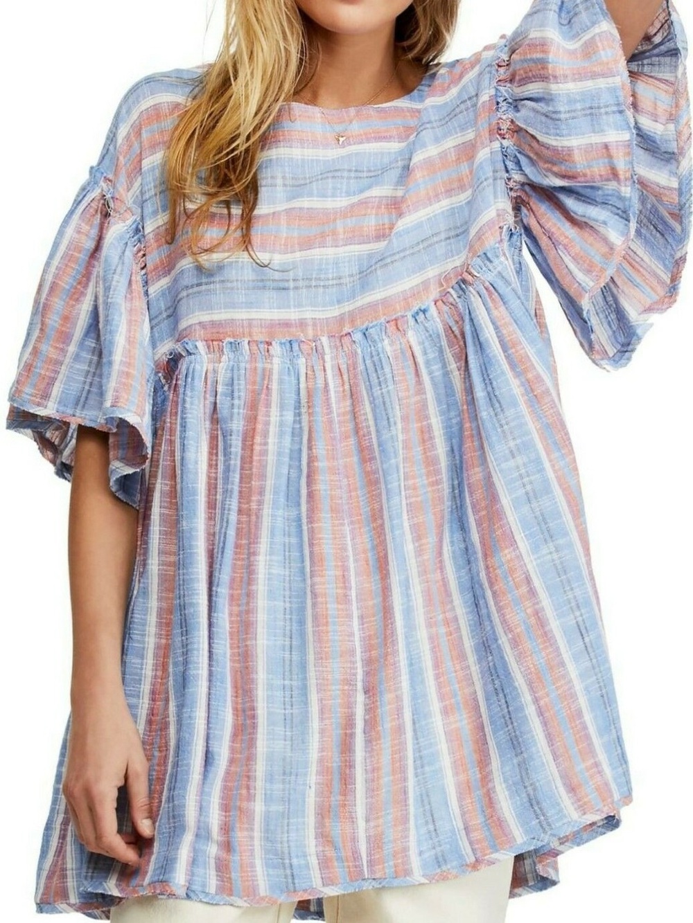 Free People Summer Nights raw hem tunic top size medium